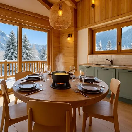 Sublime Semi Detached Facing The Mont Blanc Шале *